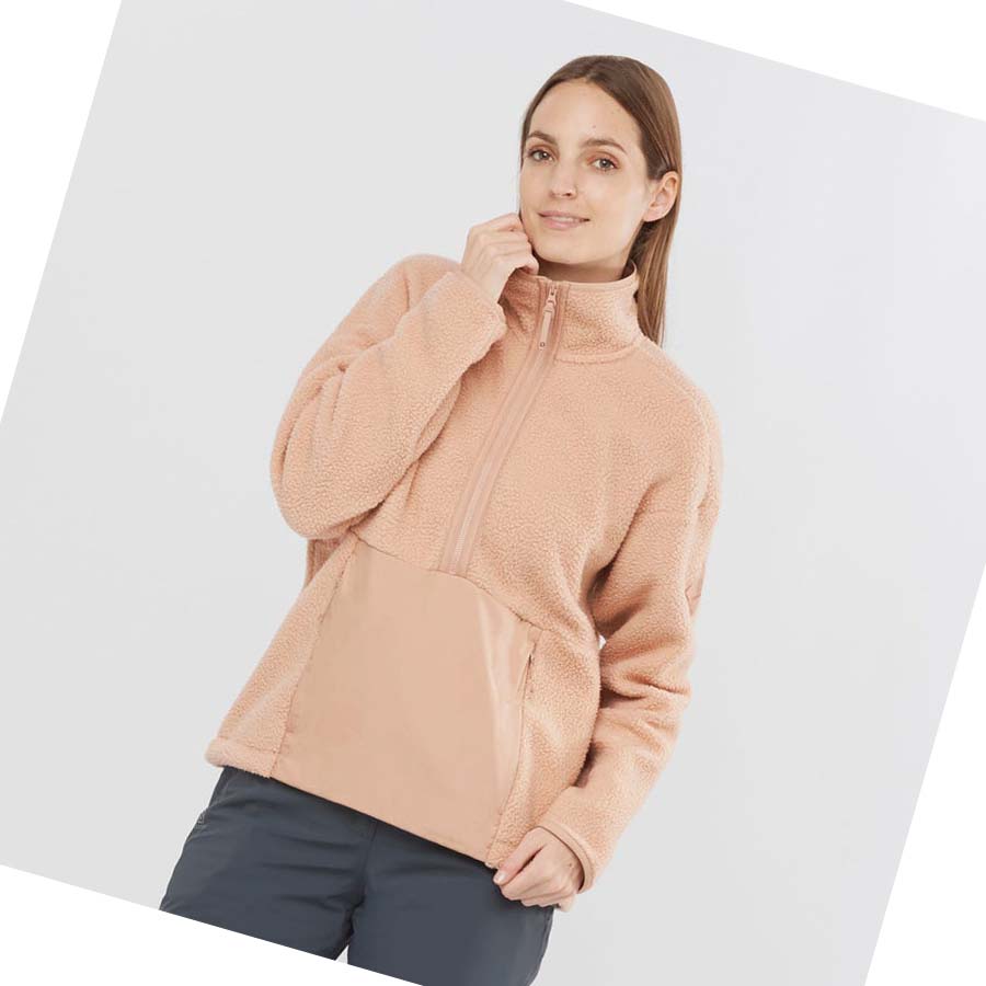 Sudadera Con Capucha Salomon SNOWSHELTER TEDDY Mujer Rosas | MX 2510SGL